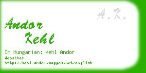 andor kehl business card